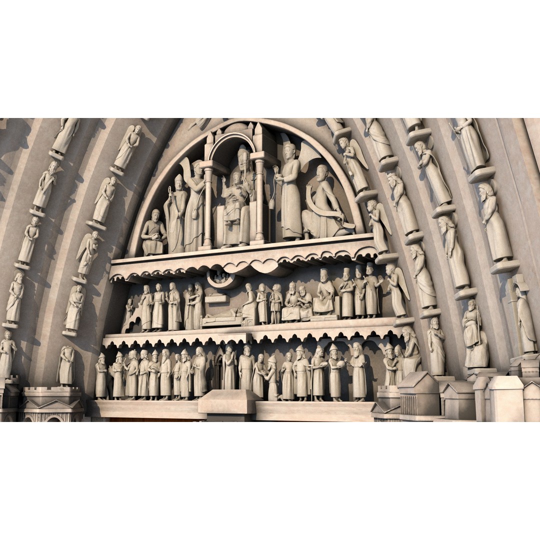 Cathedral Notre Dame de Paris 3D Model – PBR Exterior Asset, FBX - View 71