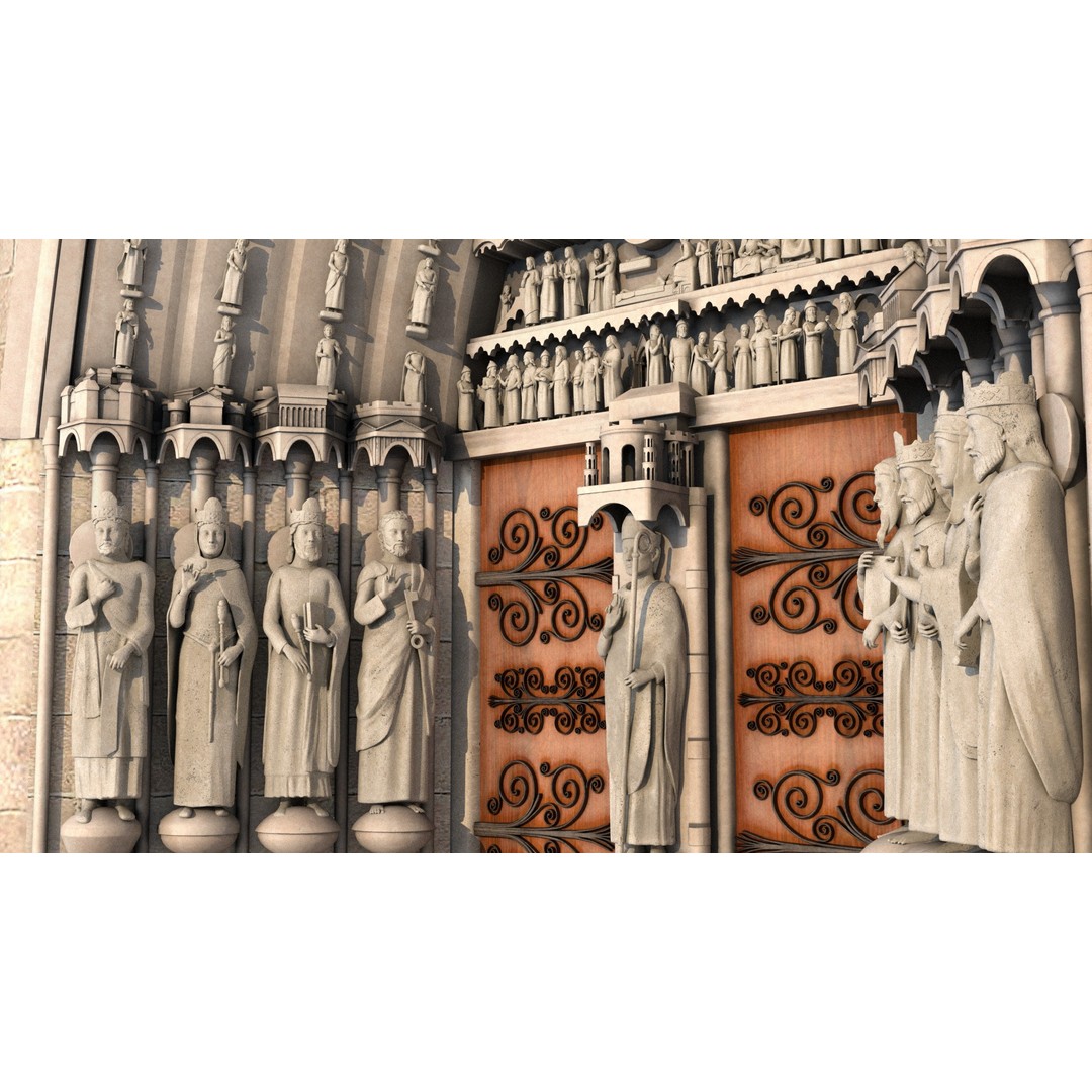 Cathedral Notre Dame de Paris 3D Model – PBR Exterior Asset, FBX - View 72