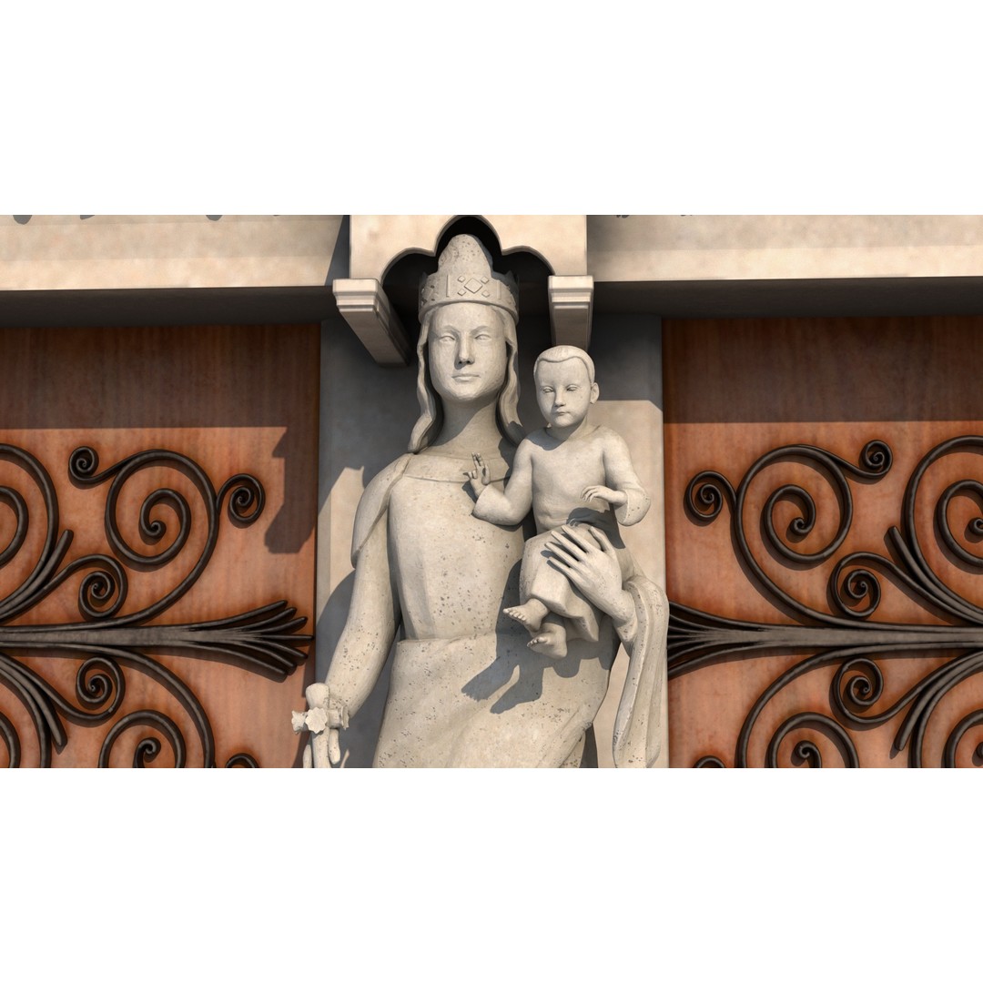 Cathedral Notre Dame de Paris 3D Model – PBR Exterior Asset, FBX - View 74