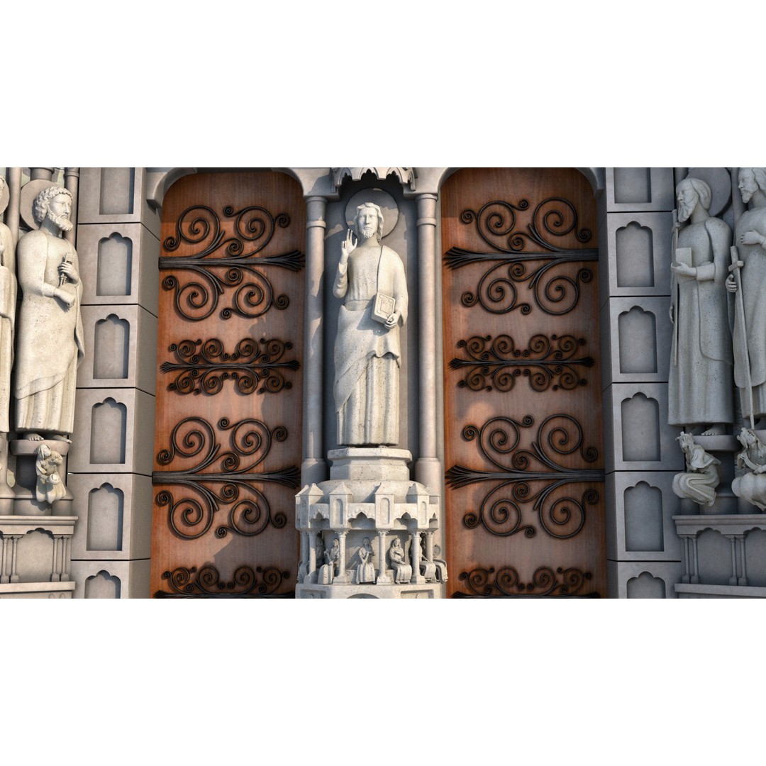 Cathedral Notre Dame de Paris 3D Model – PBR Exterior Asset, FBX - View 75