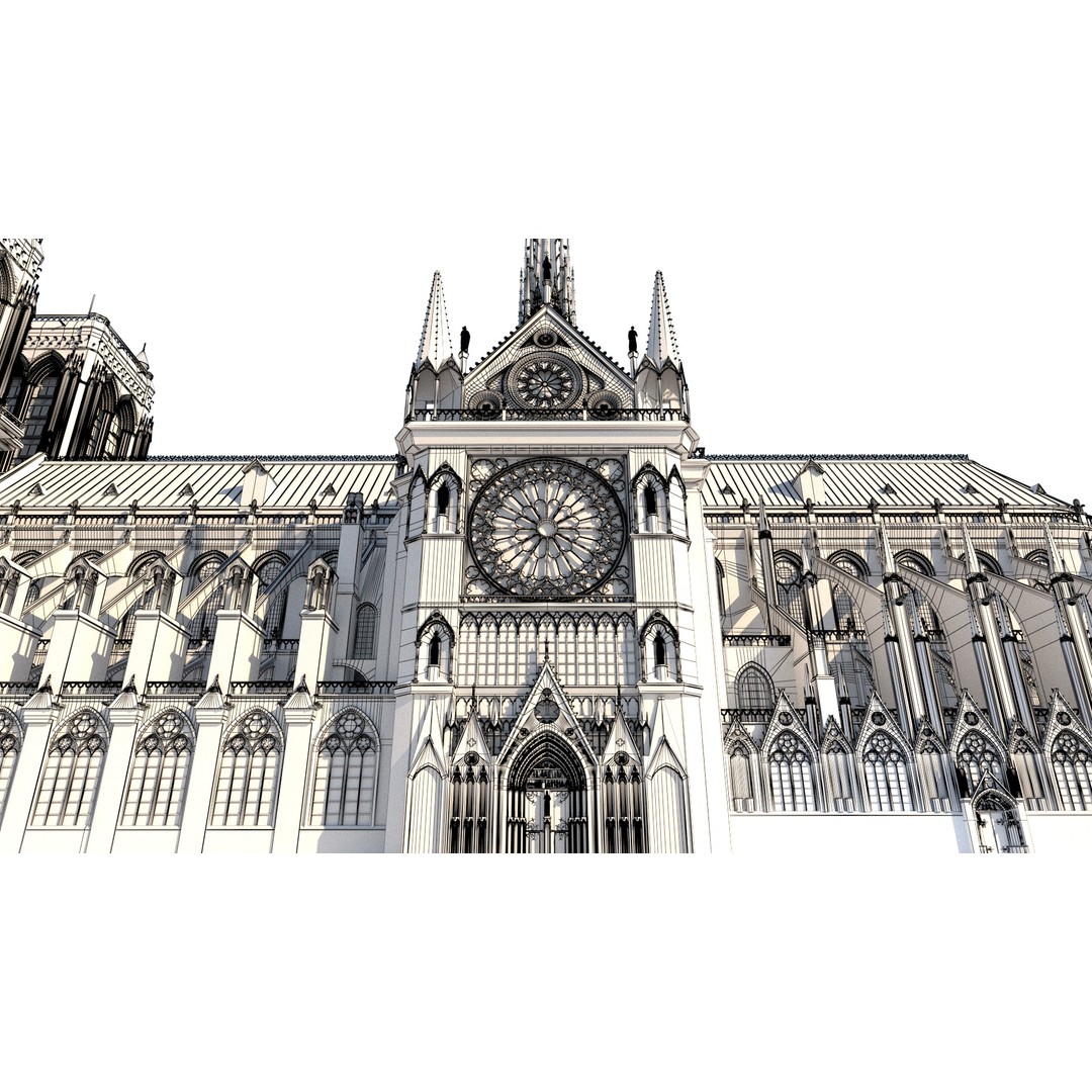 Cathedral Notre Dame de Paris 3D Model – PBR Exterior Asset, FBX - View 80