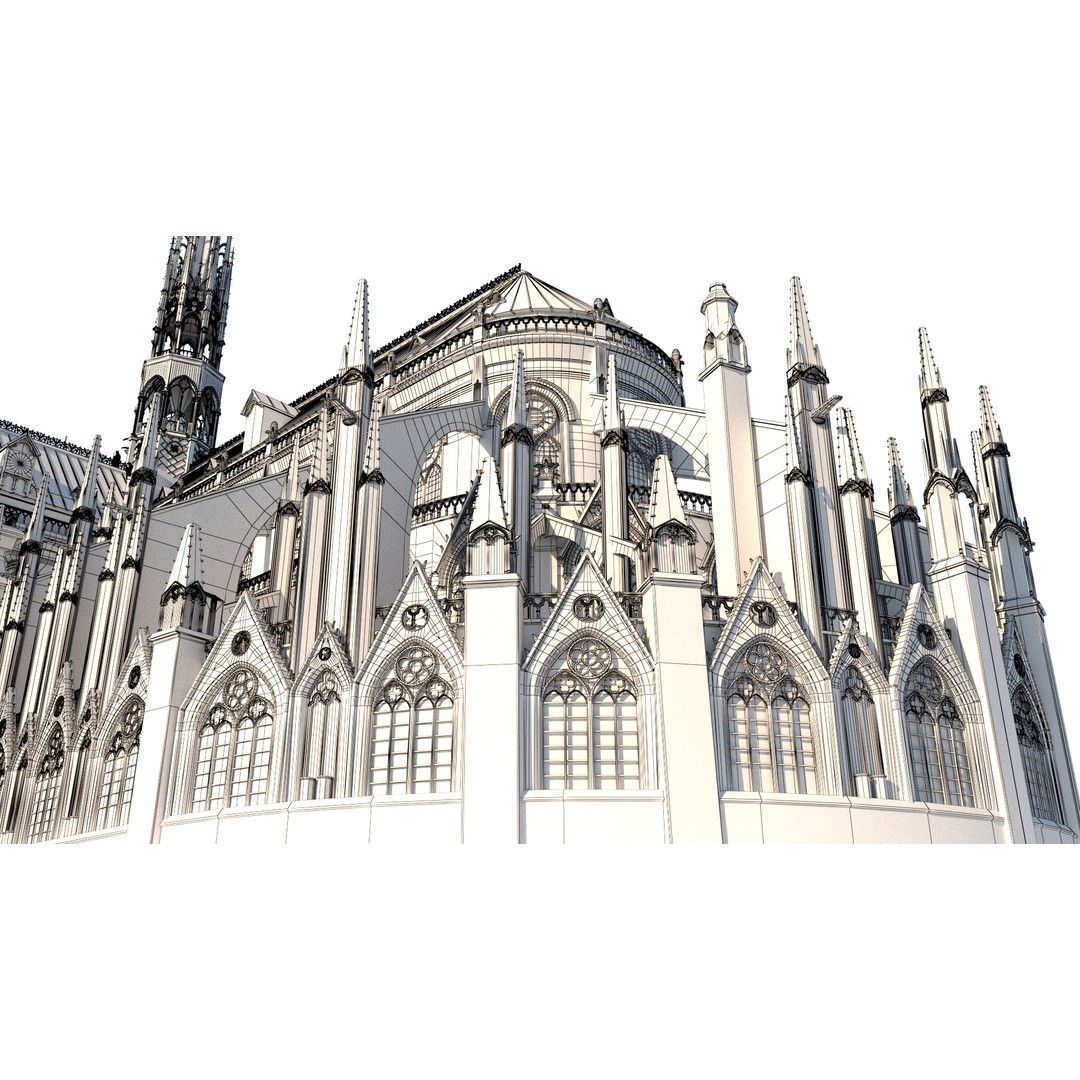 Cathedral Notre Dame de Paris 3D Model – PBR Exterior Asset, FBX - View 82