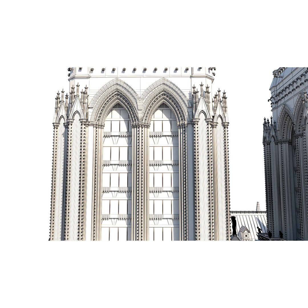 Cathedral Notre Dame de Paris 3D Model – PBR Exterior Asset, FBX - View 86
