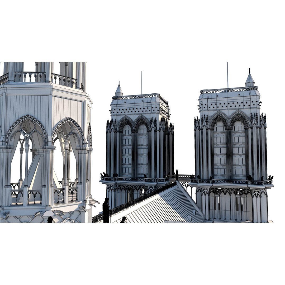 Cathedral Notre Dame de Paris 3D Model – PBR Exterior Asset, FBX - View 87