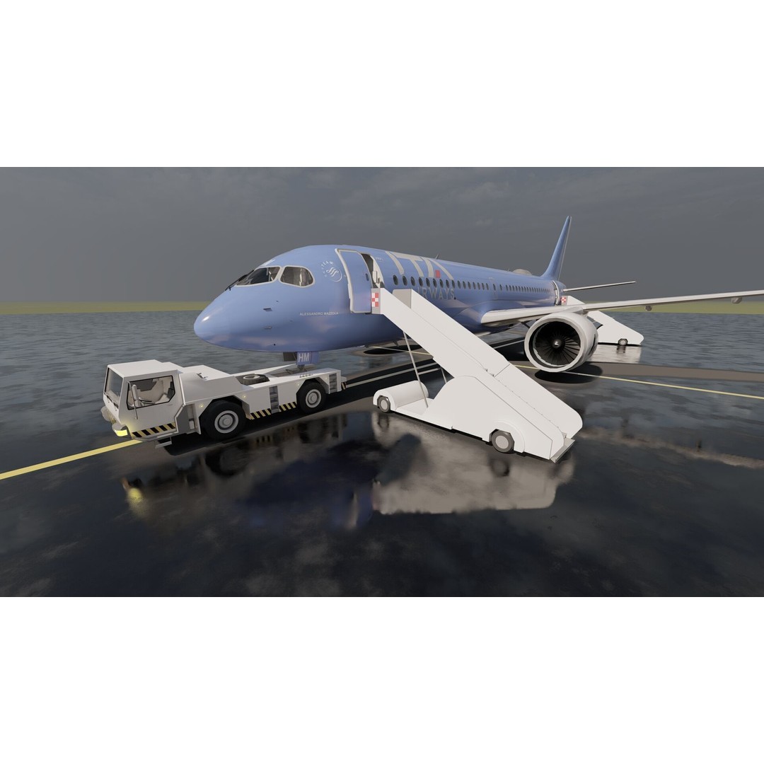 Airbus A220-300 3D Model – Detailed Commercial Aircraft, FBX & OBJ - View 11