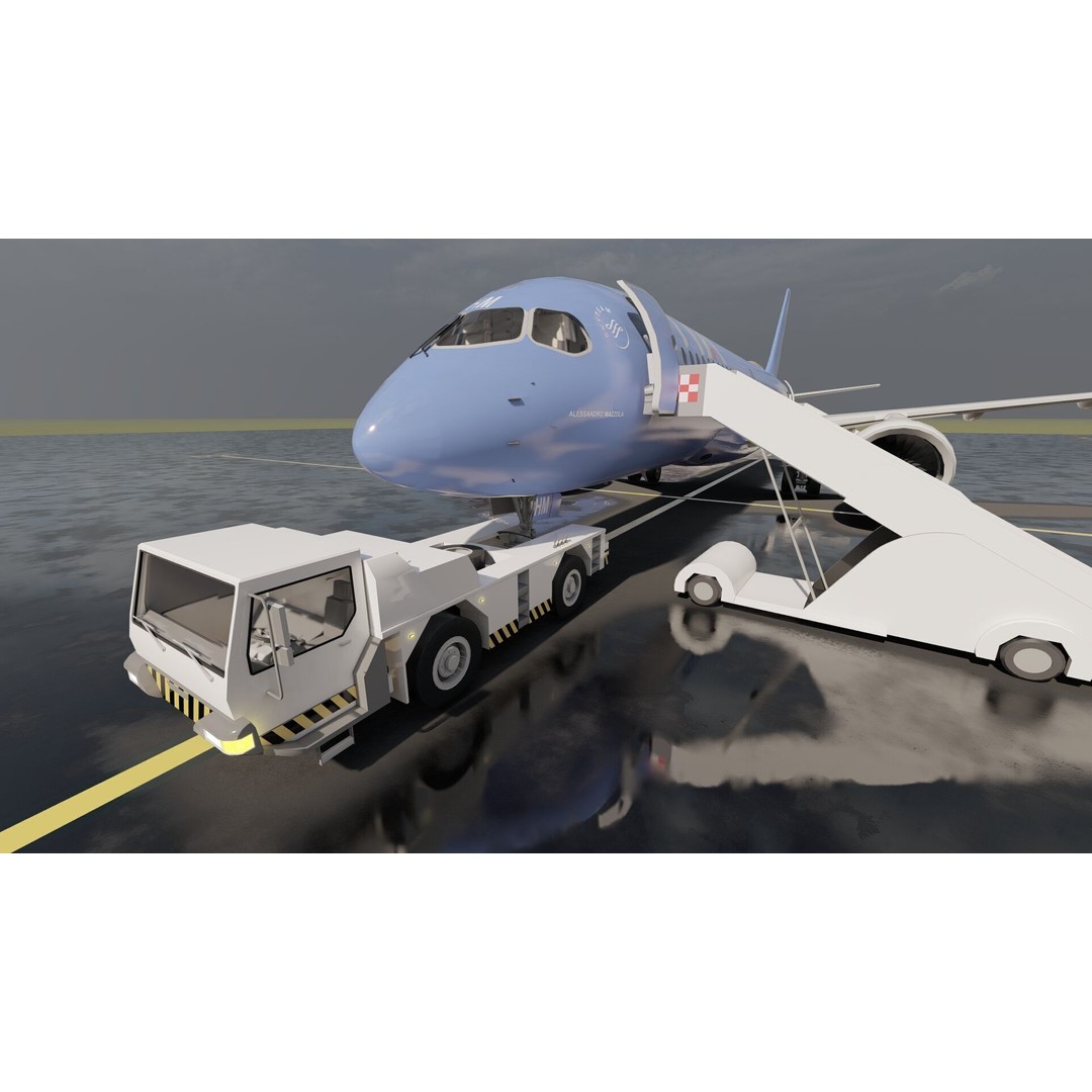 Airbus A220-300 3D Model – Detailed Commercial Aircraft, FBX & OBJ - View 12