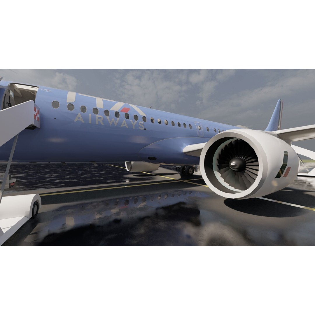 Airbus A220-300 3D Model – Detailed Commercial Aircraft, FBX & OBJ - View 14
