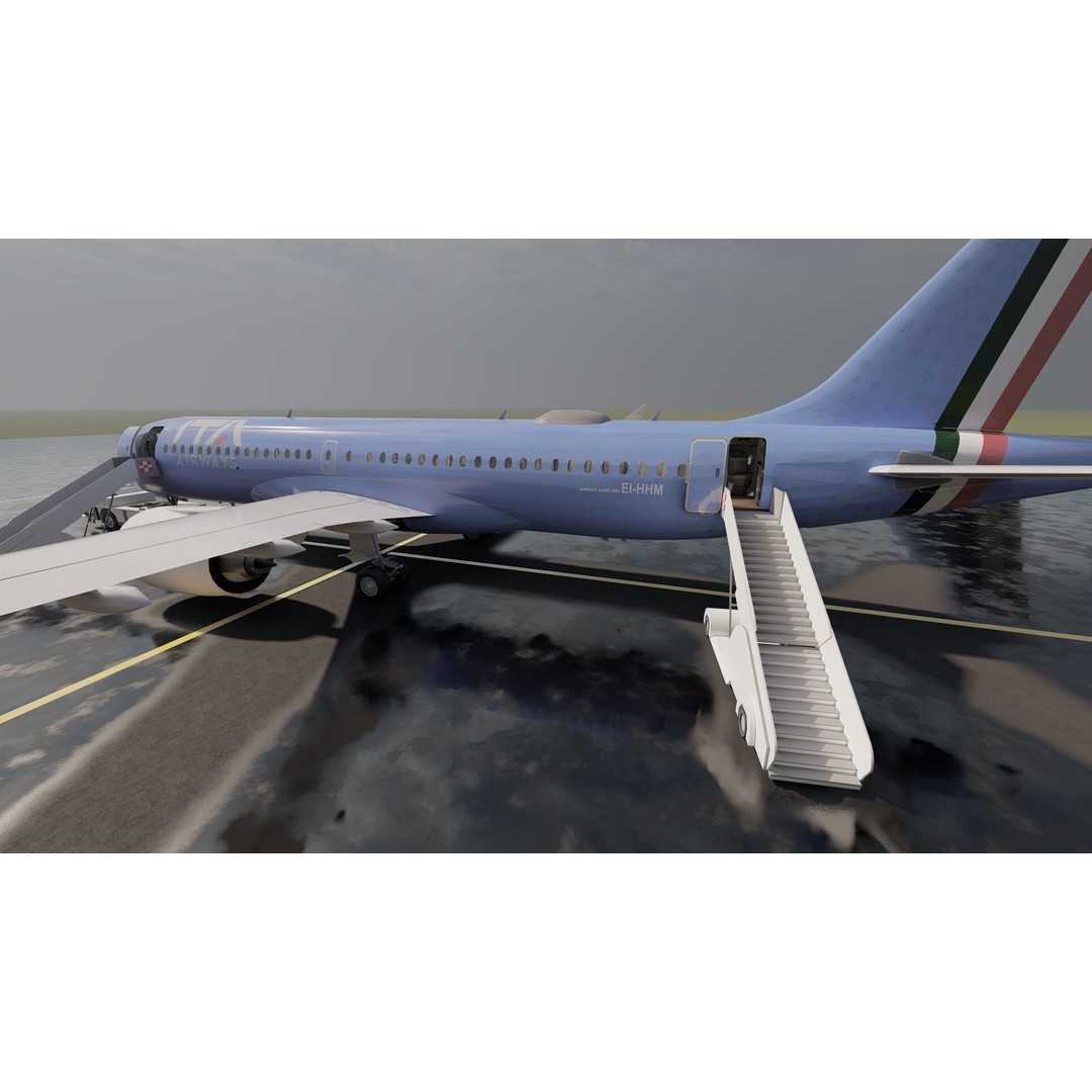 Airbus A220-300 3D Model – Detailed Commercial Aircraft, FBX & OBJ - View 15
