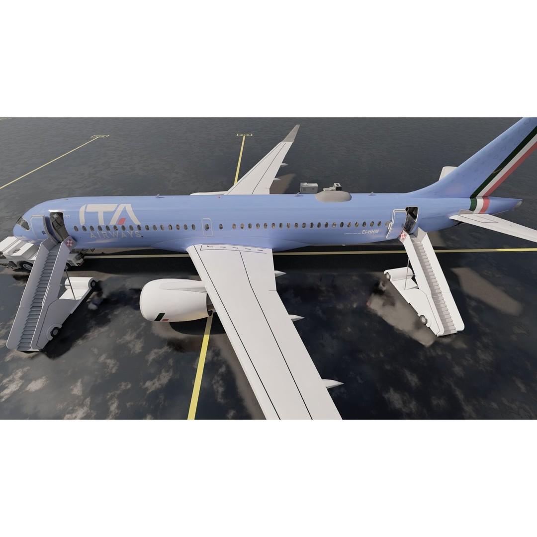 Airbus A220-300 3D Model – Detailed Commercial Aircraft, FBX & OBJ - View 16