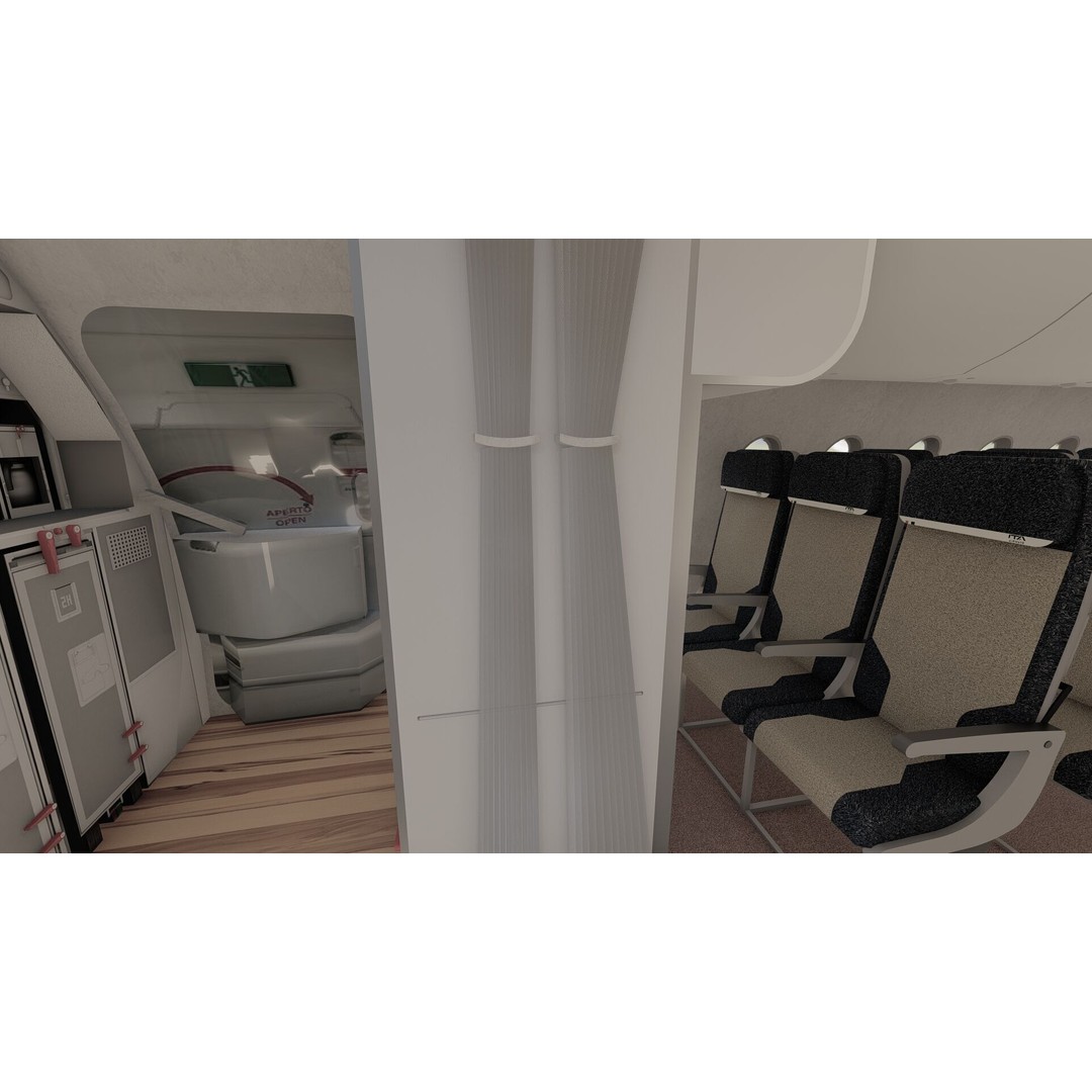 Airbus A220-300 3D Model – Detailed Commercial Aircraft, FBX & OBJ - View 22