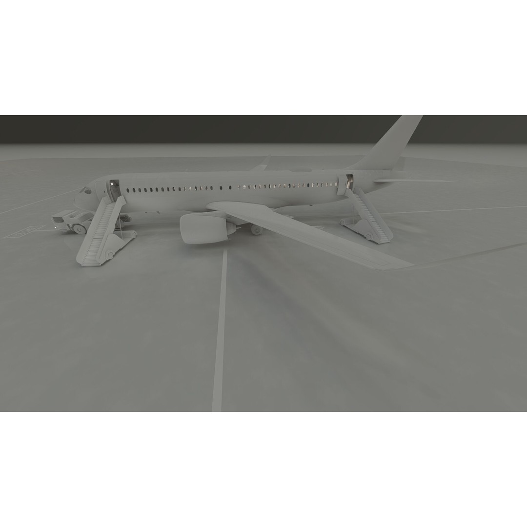 Airbus A220-300 3D Model – Detailed Commercial Aircraft, FBX & OBJ - View 32