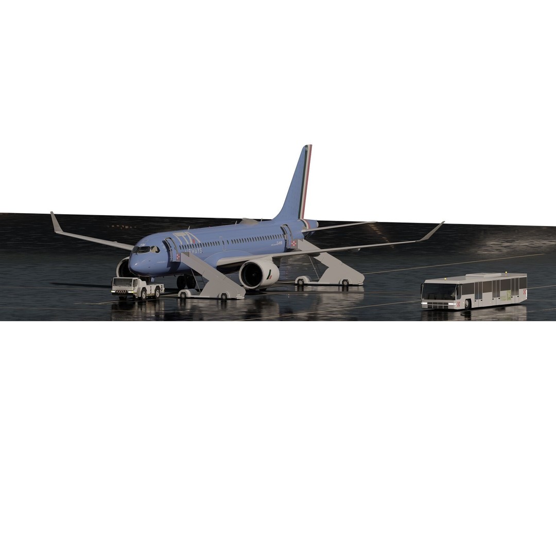 Airbus A220-300 3D Model – Detailed Commercial Aircraft, FBX & OBJ - View 4