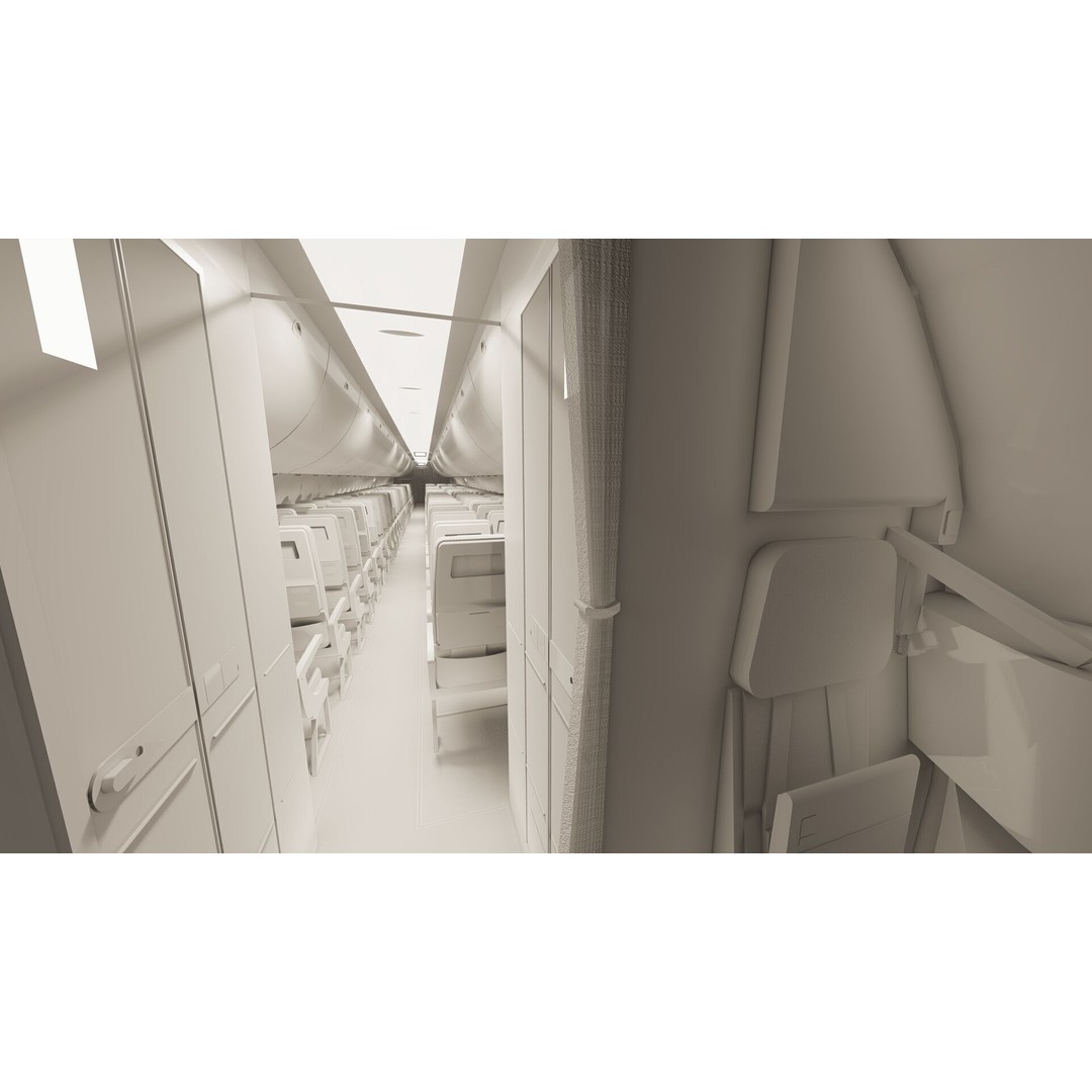 Airbus A220-300 3D Model – Detailed Commercial Aircraft, FBX & OBJ - View 41