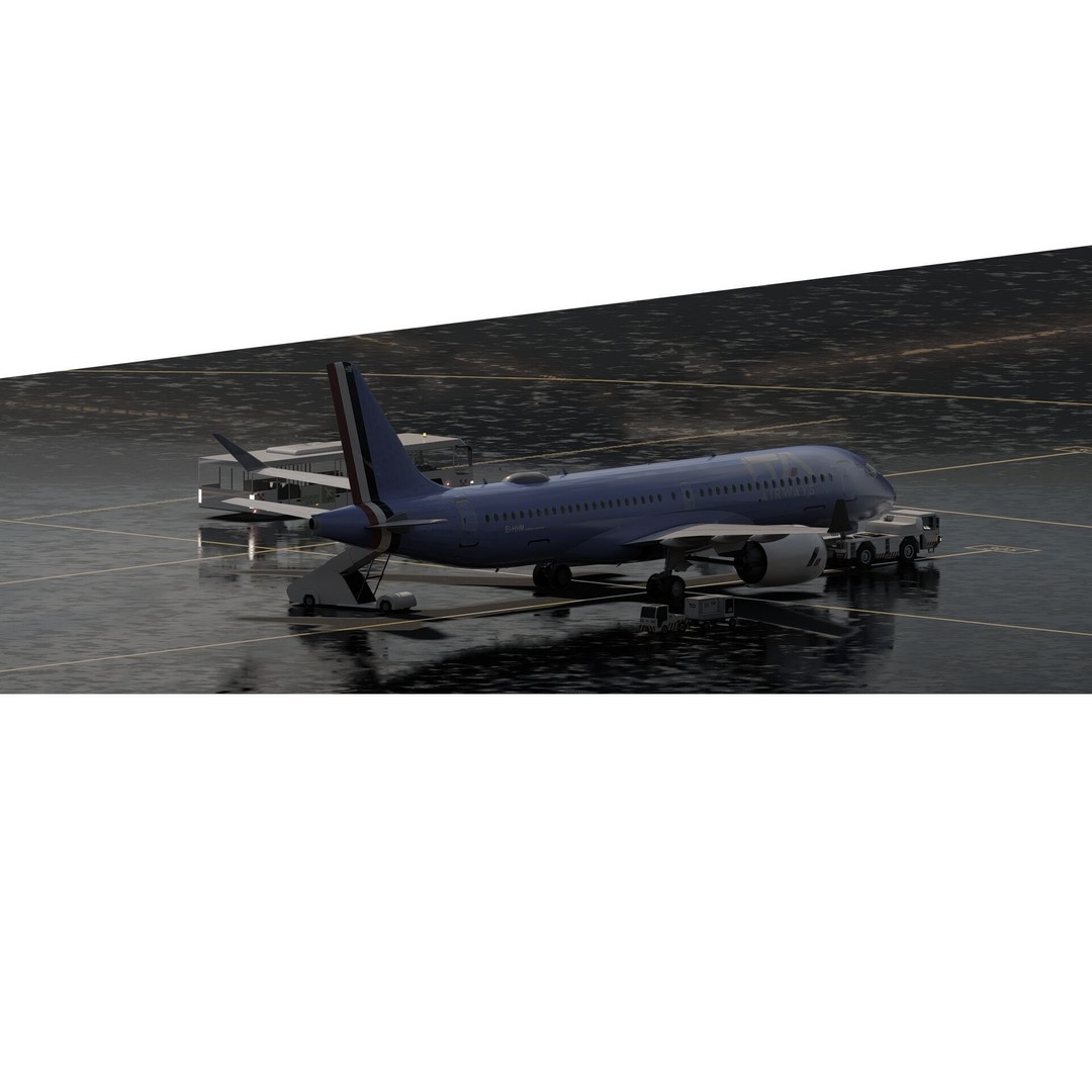 Airbus A220-300 3D Model – Detailed Commercial Aircraft, FBX & OBJ - View 7