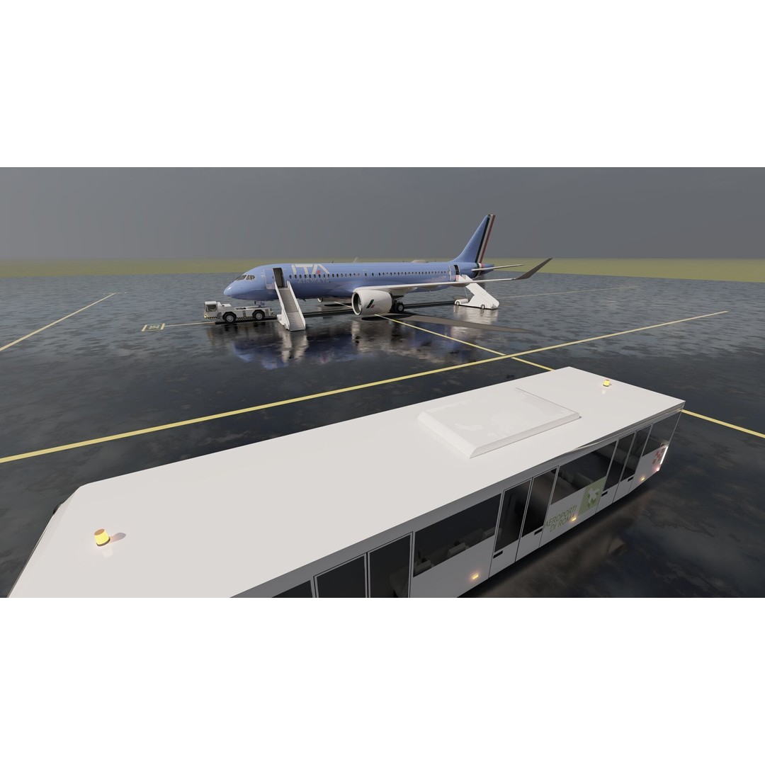 Airbus A220-300 3D Model – Detailed Commercial Aircraft, FBX & OBJ - View 9