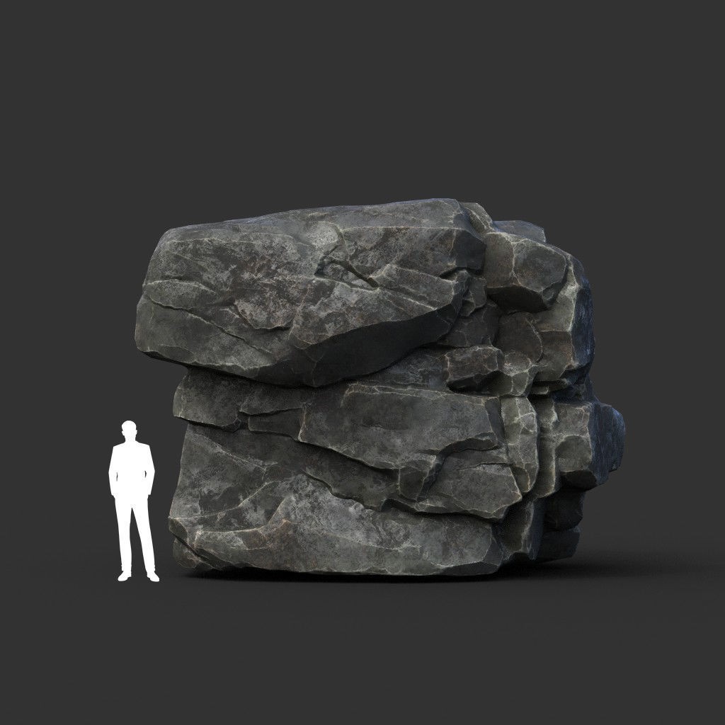 Modular Rock 3D Model – Low Poly PBR Asset for Games, FBX, OBJ - View 13