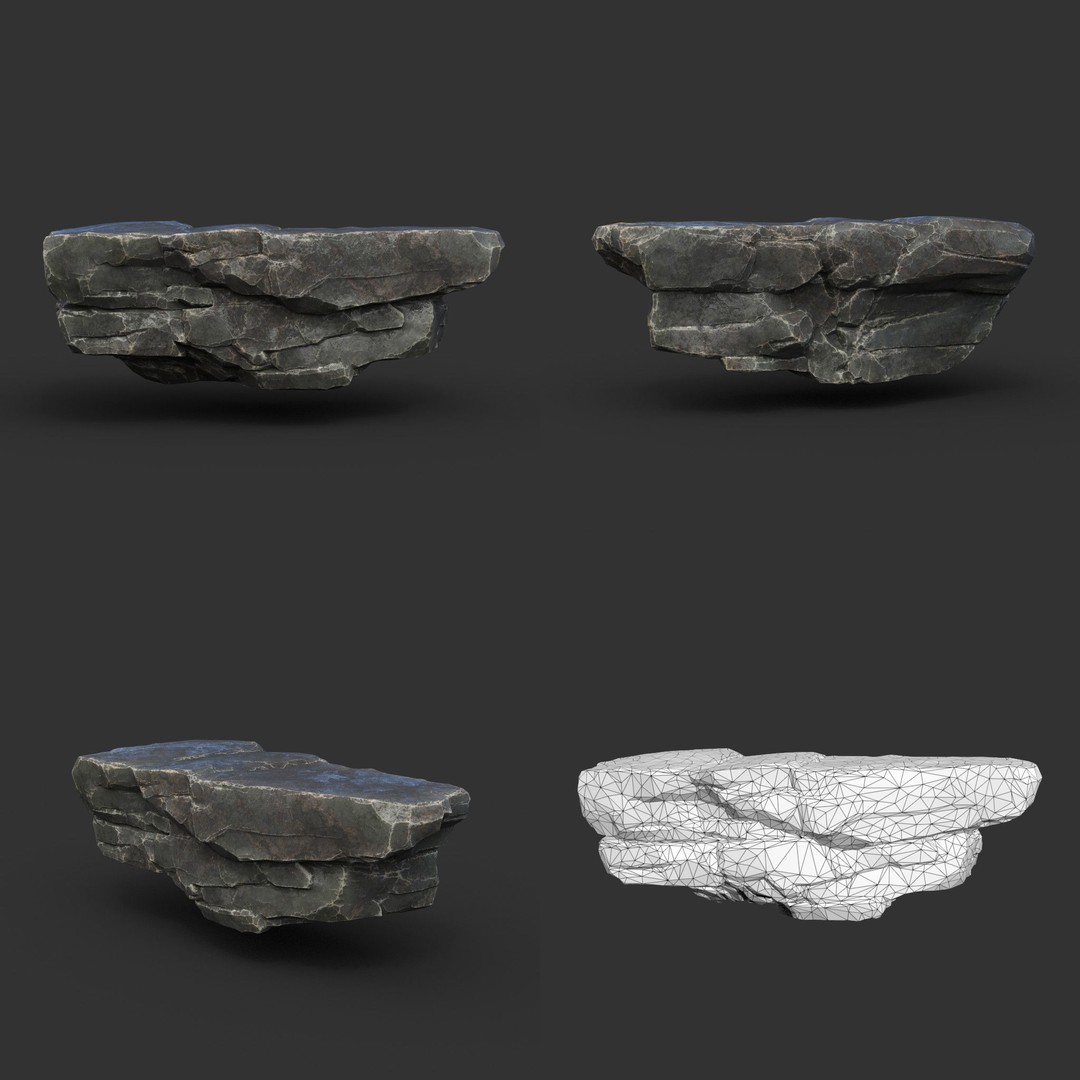 Modular Rock 3D Model – Low Poly PBR Asset for Games, FBX, OBJ - View 16