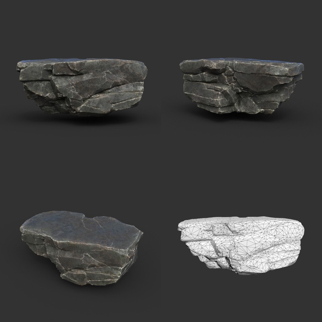 Modular Rock 3D Model – Low Poly PBR Asset for Games, FBX, OBJ - View 20