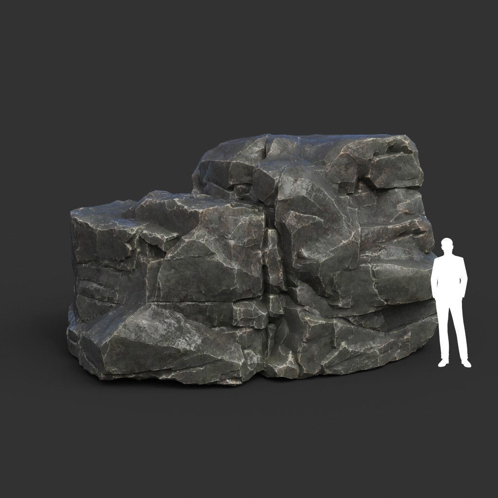 Modular Rock 3D Model – Low Poly PBR Asset for Games, FBX, OBJ - View 7
