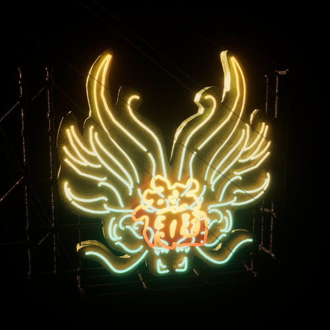 Hong Kong Neon Signboard 3D Model – PBR Textures, Blender, FBX - View 61