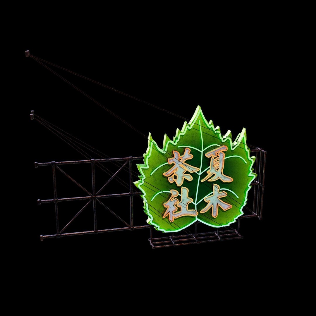 Hong Kong Neon Signboard 3D Model – PBR Textures, Blender, FBX - View 9