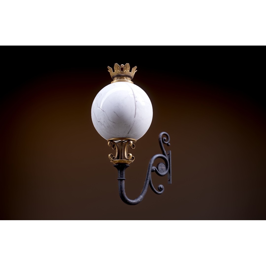 Victorian Street Lantern 3D Model – Low Poly Game Asset, FBX