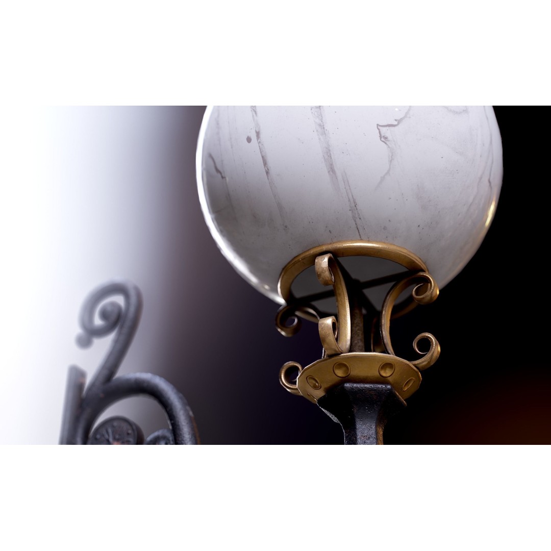 Victorian Street Lantern 3D Model – Low Poly Game Asset, FBX - View 10
