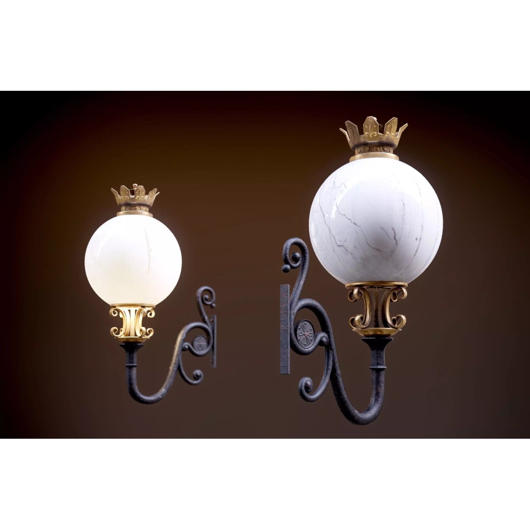 Victorian Street Lantern 3D Model – Low Poly Game Asset, FBX - View 2