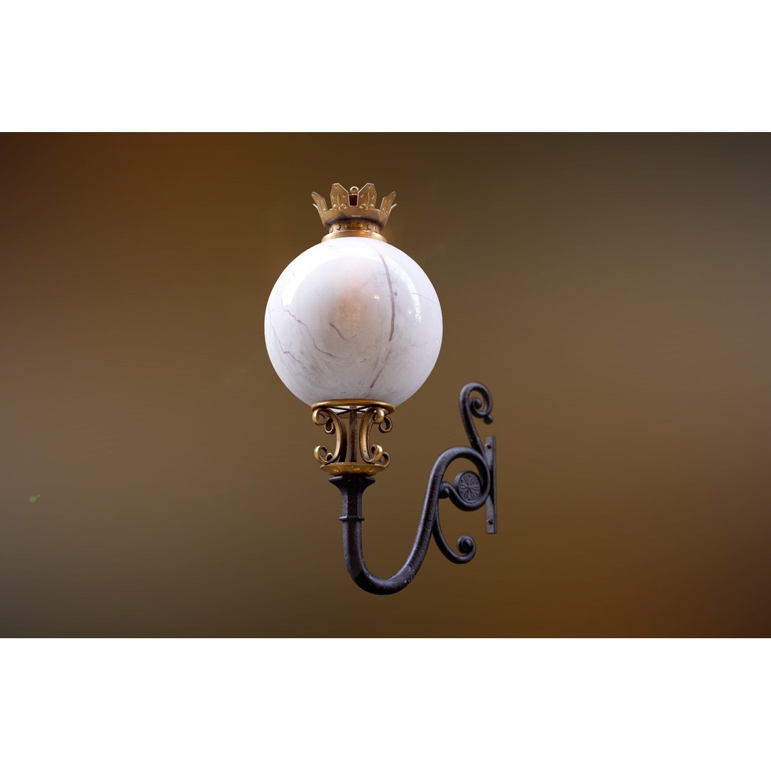 Victorian Street Lantern 3D Model – Low Poly Game Asset, FBX - View 23