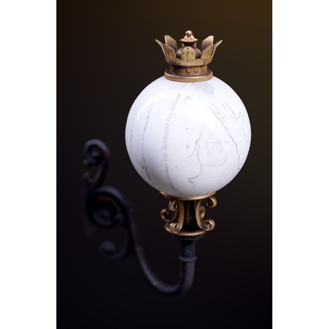 Victorian Street Lantern 3D Model – Low Poly Game Asset, FBX - View 35