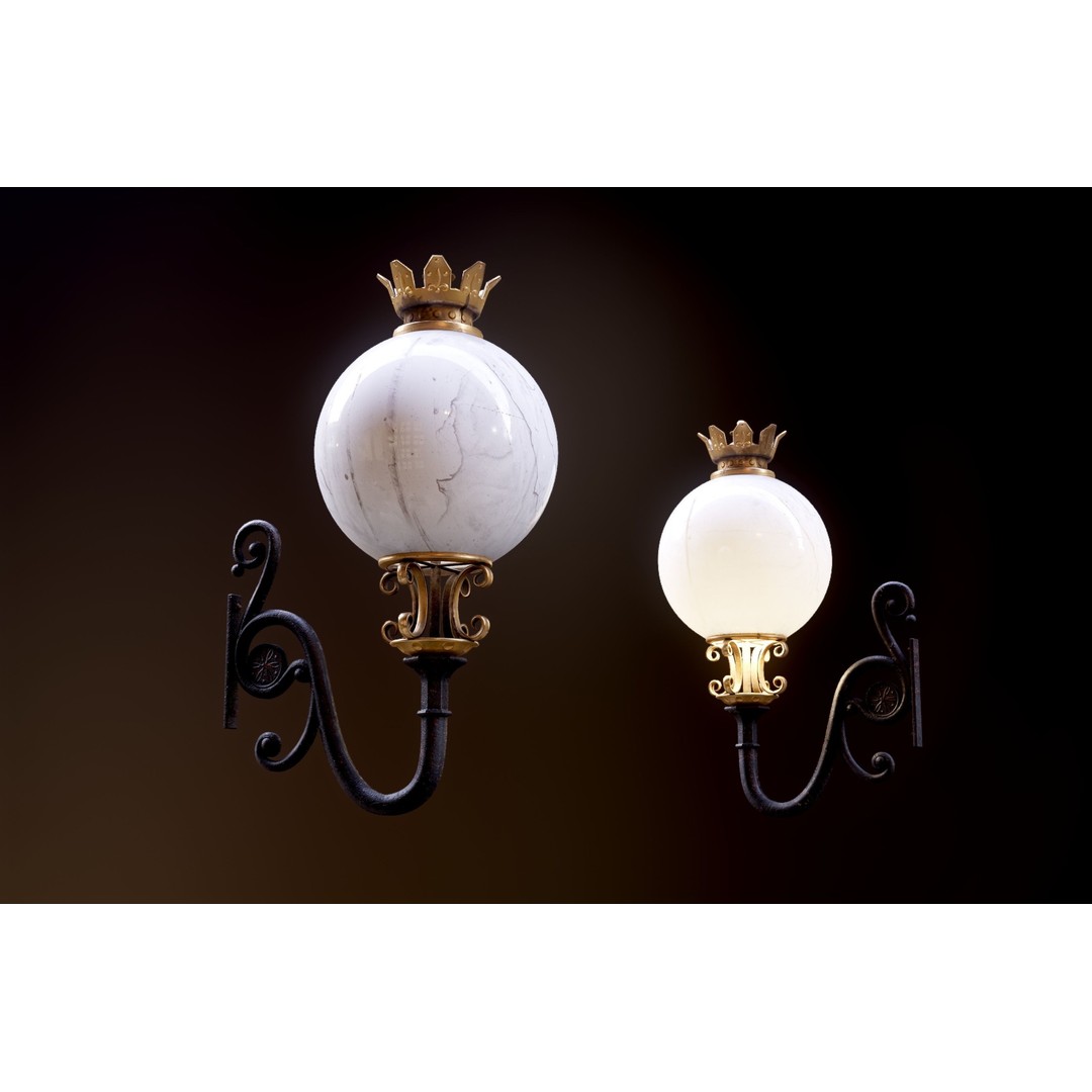 Victorian Street Lantern 3D Model – Low Poly Game Asset, FBX - View 40