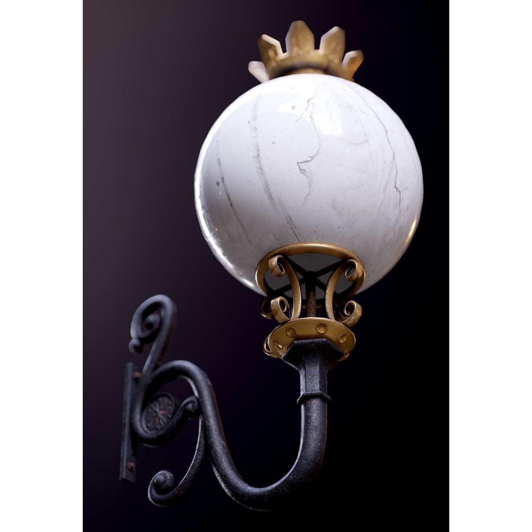 Victorian Street Lantern 3D Model – Low Poly Game Asset, FBX - View 42