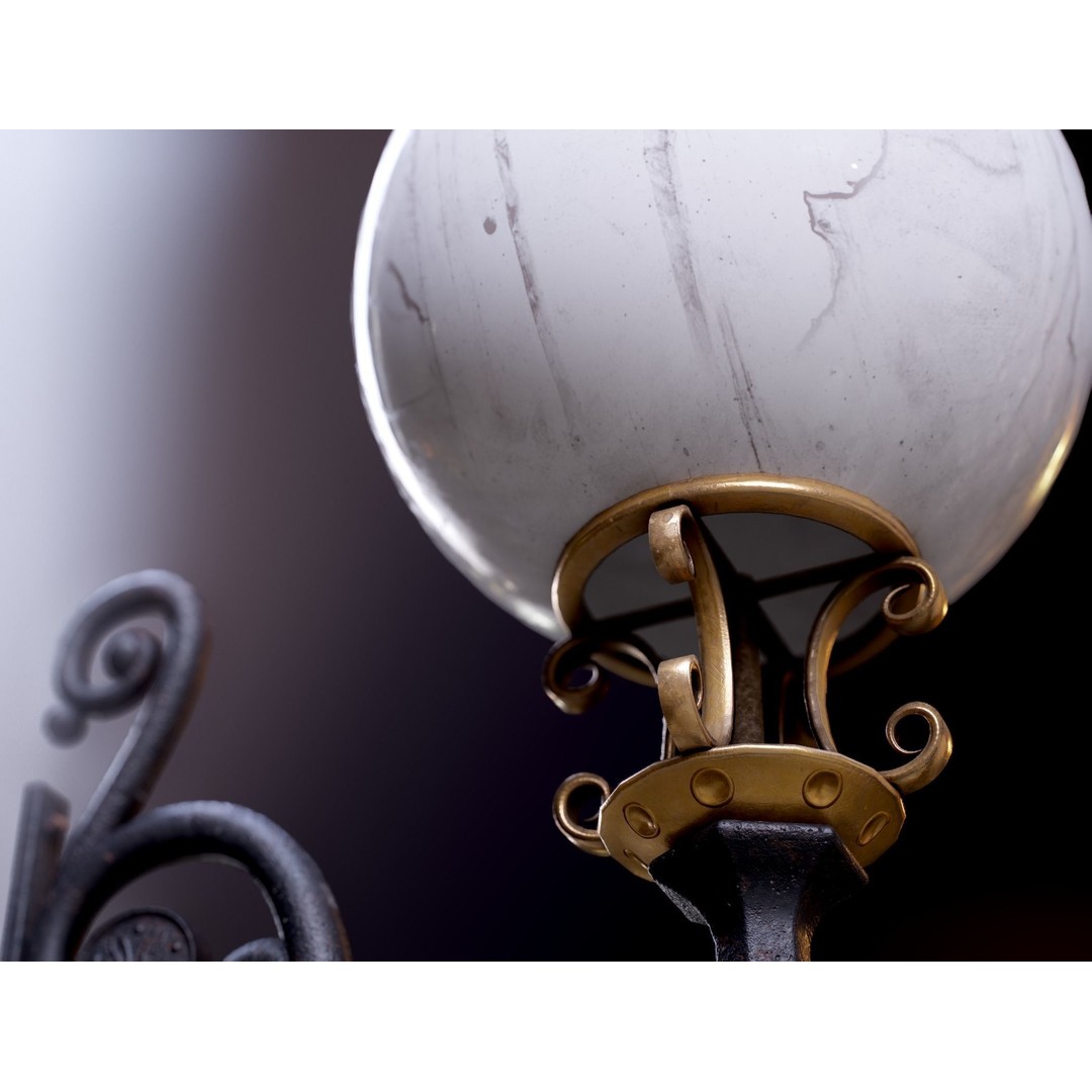 Victorian Street Lantern 3D Model – Low Poly Game Asset, FBX - View 43