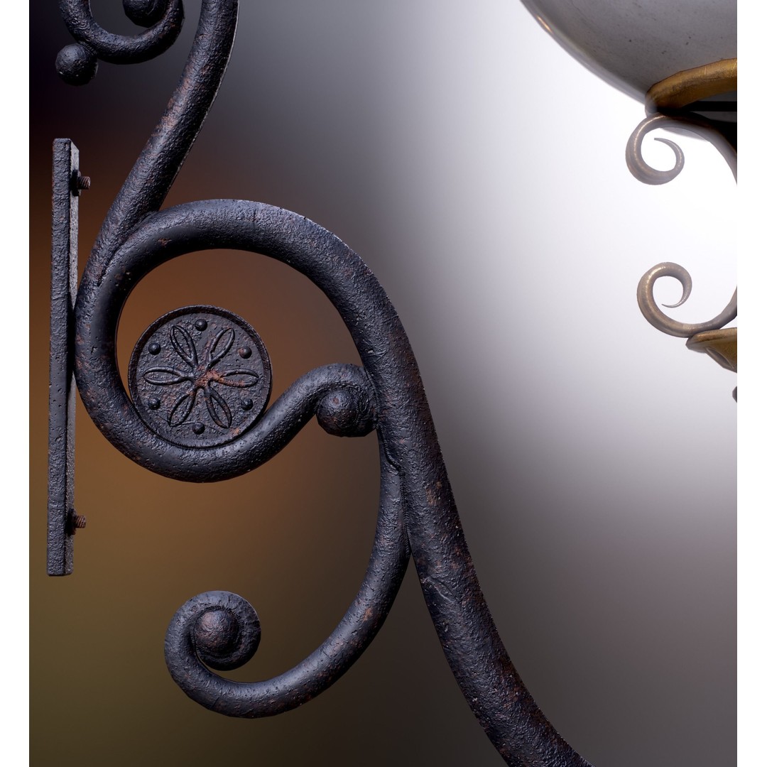 Victorian Street Lantern 3D Model – Low Poly Game Asset, FBX - View 45