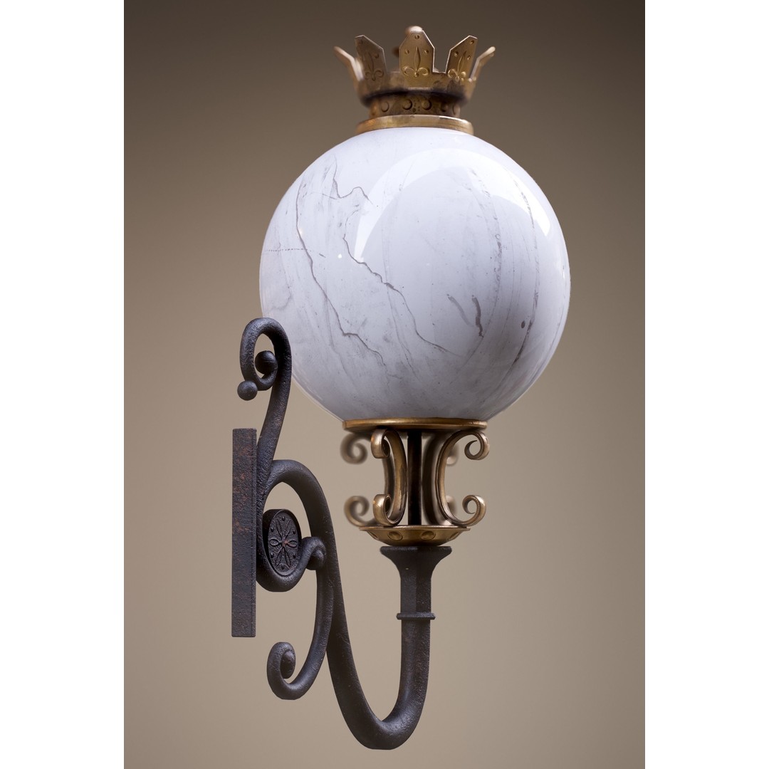 Victorian Street Lantern 3D Model – Low Poly Game Asset, FBX - View 7