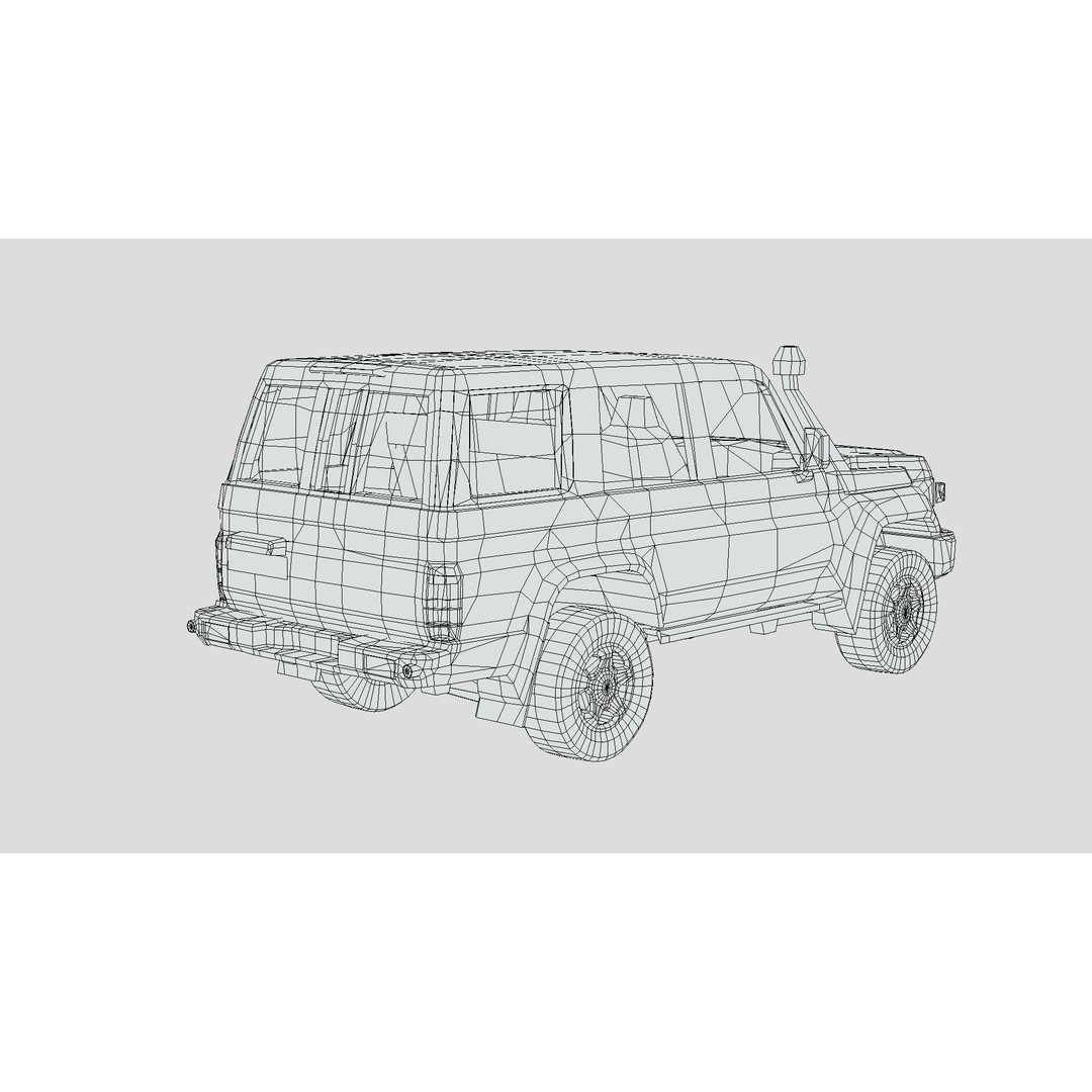 Toyota Land Cruiser 70 GXL 3D Model – Low Poly Game Asset, FBX