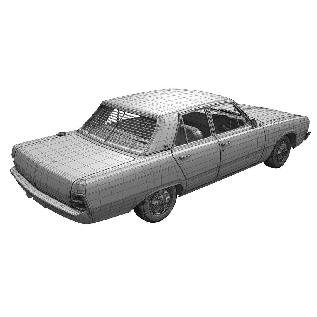 Chrysler Valiant Pacer VG 1970 3D Model – High Poly Game Asset, FBX & OBJ - View 21