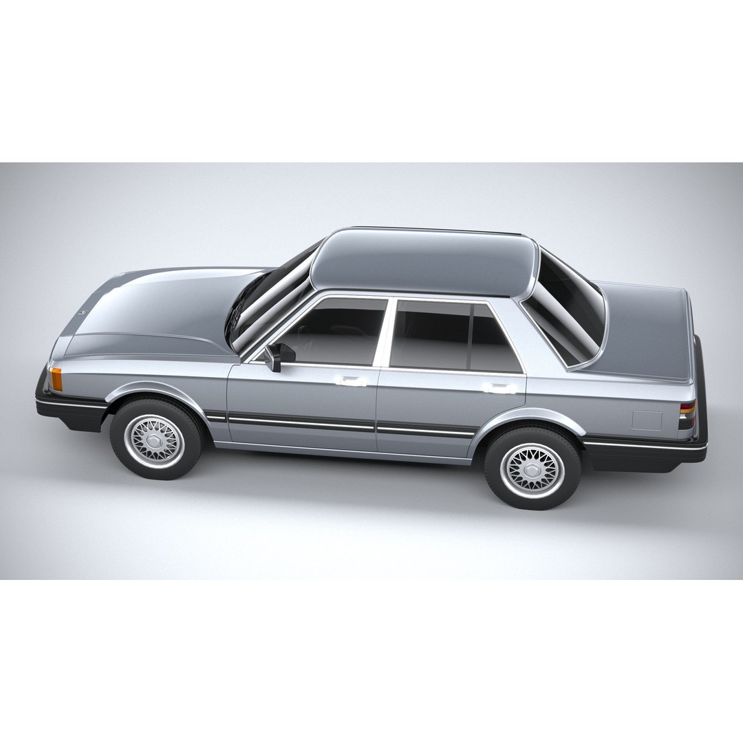 1980 Generic Sedan 3D Model – High Poly Car Asset, FBX, OBJ - View 11