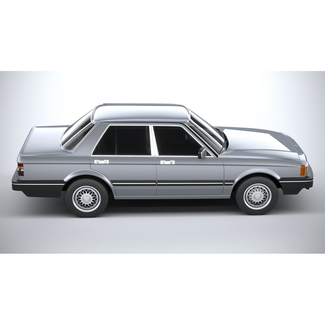 1980 Generic Sedan 3D Model – High Poly Car Asset, FBX, OBJ - View 13