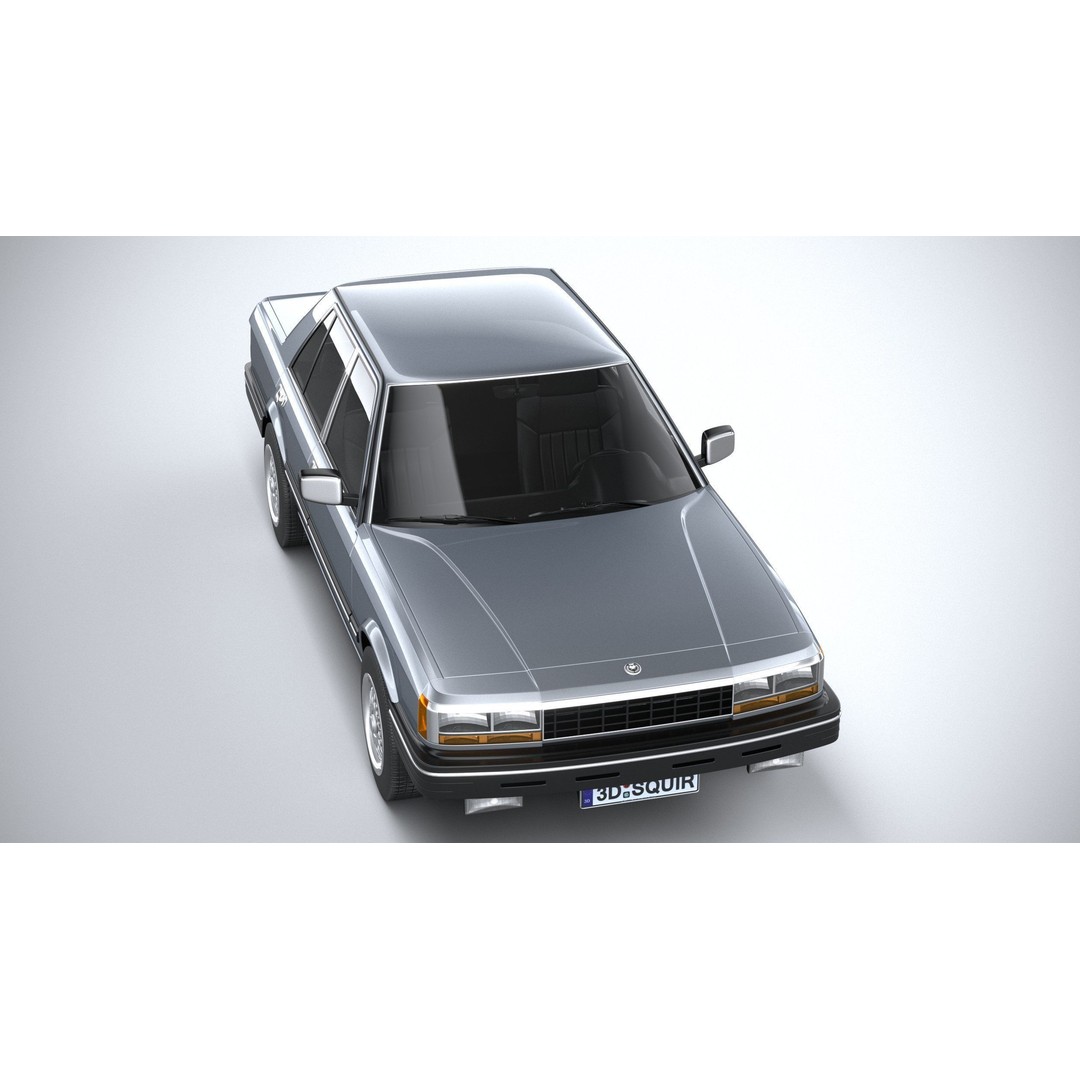 1980 Generic Sedan 3D Model – High Poly Car Asset, FBX, OBJ - View 14