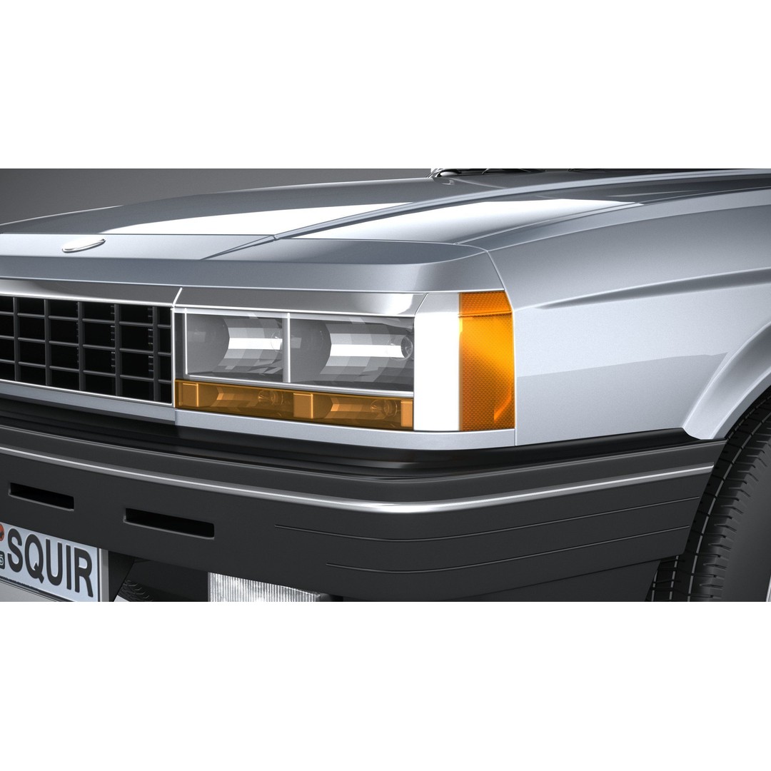 1980 Generic Sedan 3D Model – High Poly Car Asset, FBX, OBJ - View 16