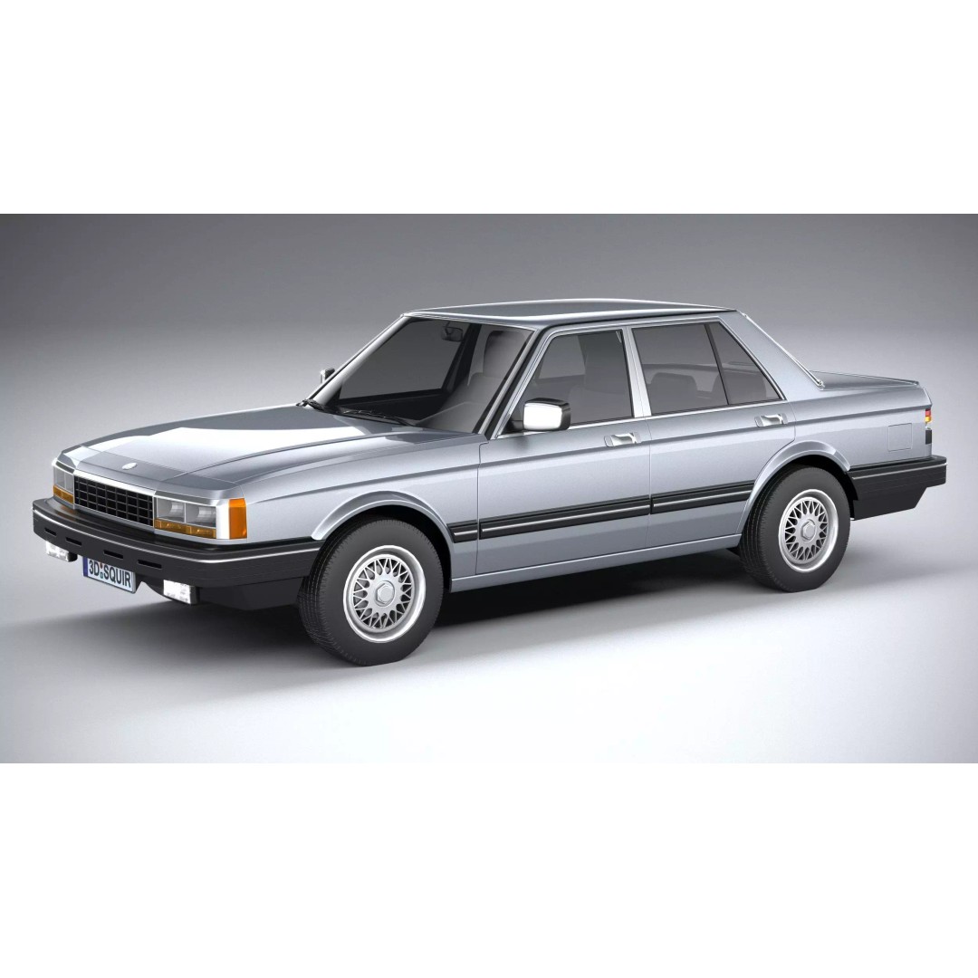 1980 Generic Sedan 3D Model – High Poly Car Asset, FBX, OBJ - View 2