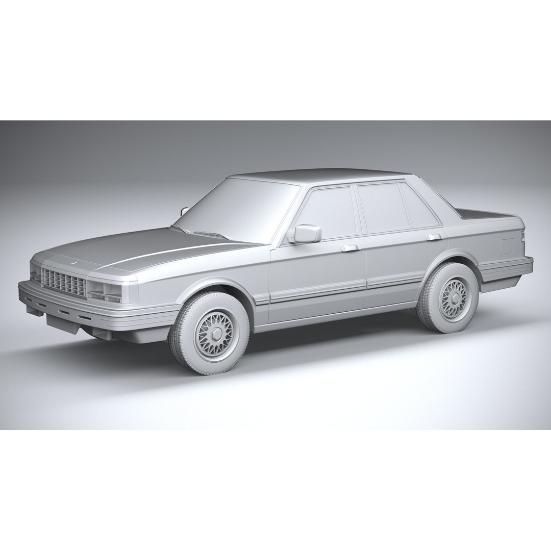 1980 Generic Sedan 3D Model – High Poly Car Asset, FBX, OBJ - View 21