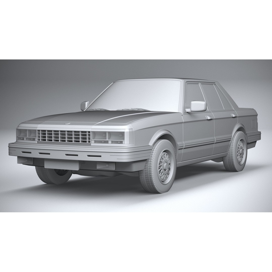1980 Generic Sedan 3D Model – High Poly Car Asset, FBX, OBJ - View 22