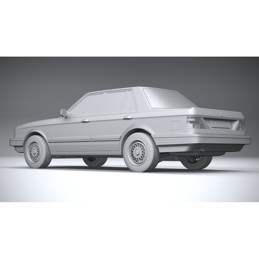 1980 Generic Sedan 3D Model – High Poly Car Asset, FBX, OBJ - View 23