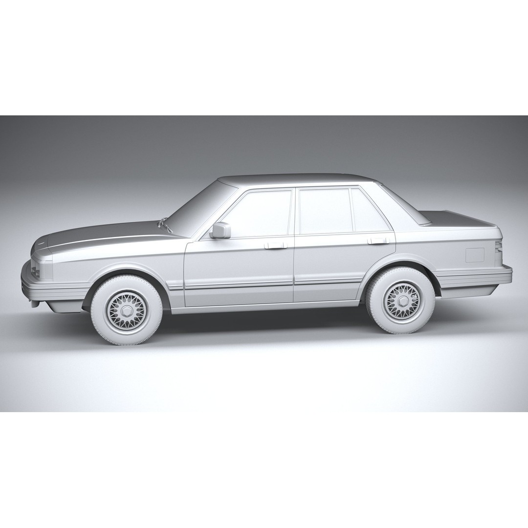 1980 Generic Sedan 3D Model – High Poly Car Asset, FBX, OBJ - View 24