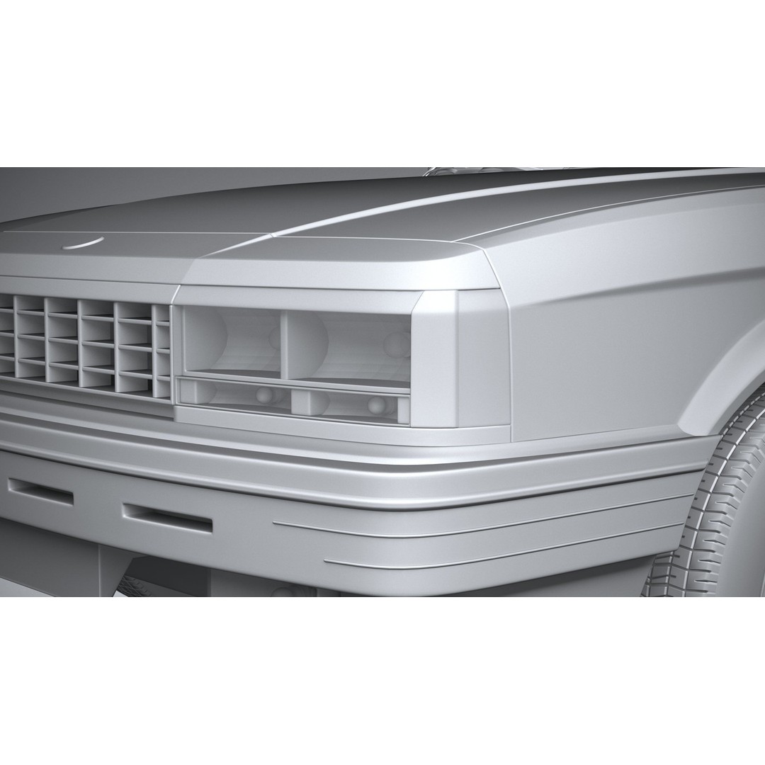 1980 Generic Sedan 3D Model – High Poly Car Asset, FBX, OBJ - View 25