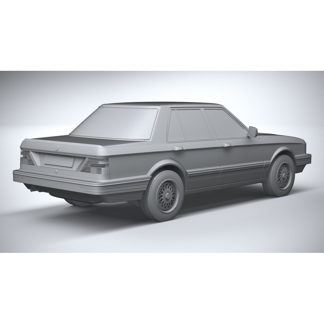 1980 Generic Sedan 3D Model – High Poly Car Asset, FBX, OBJ - View 27