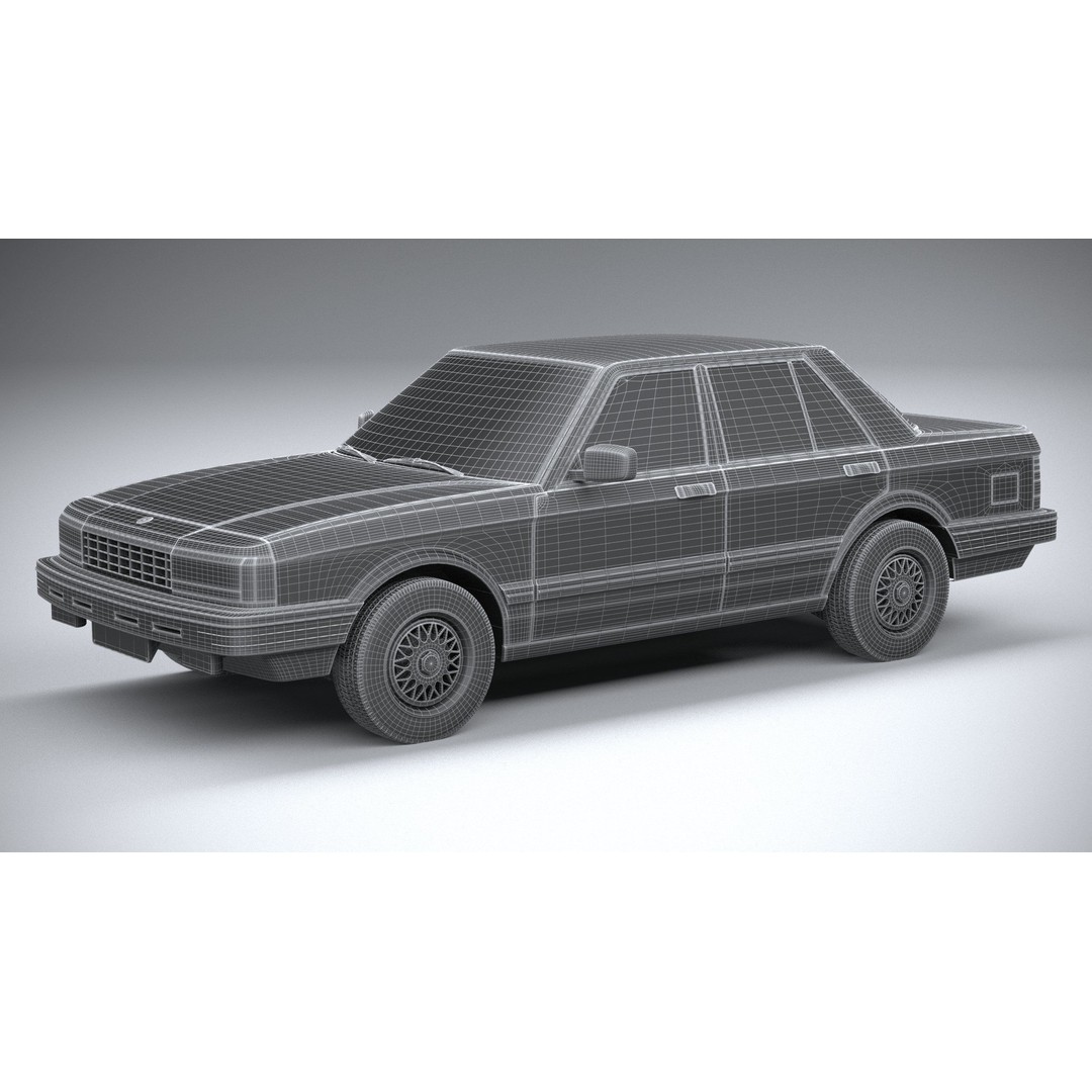 1980 Generic Sedan 3D Model – High Poly Car Asset, FBX, OBJ - View 28