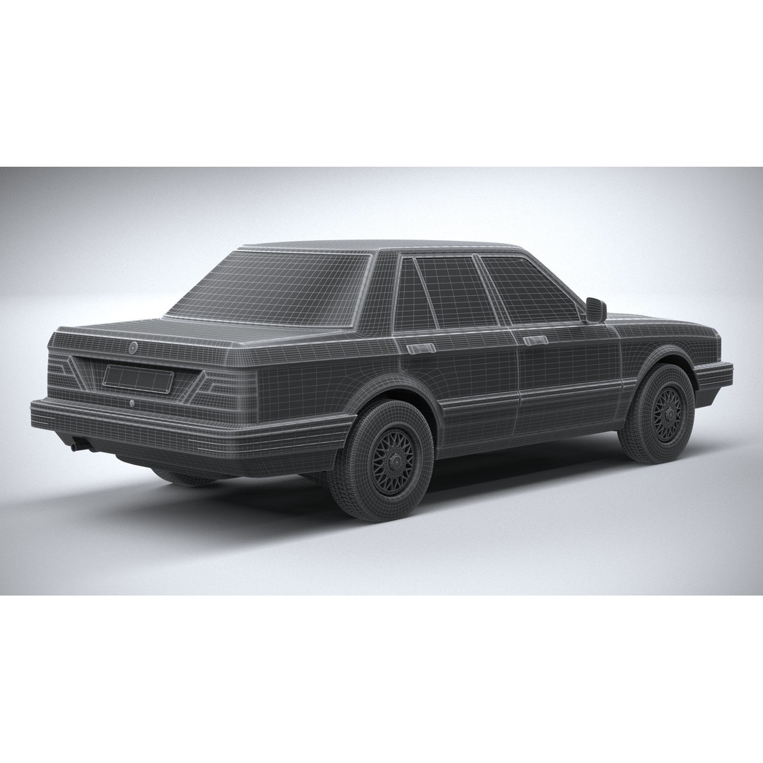 1980 Generic Sedan 3D Model – High Poly Car Asset, FBX, OBJ - View 29